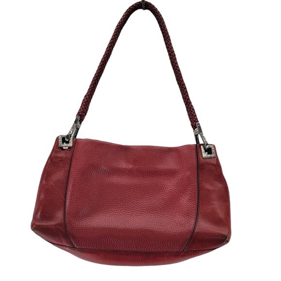Brighton Red Pebbled Leather Western Shoulder Bag Needs TLC - Picture 3 of 9